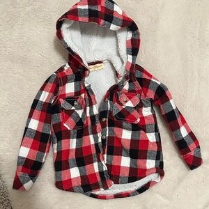 Magnolia Red and Black Checkered Kids Hoodie
